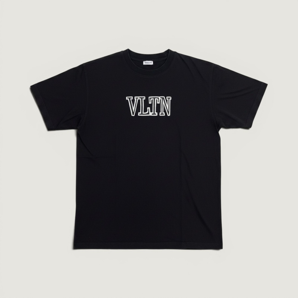 Valentino T-Shirt VLTN Logo Embroidered Black XL